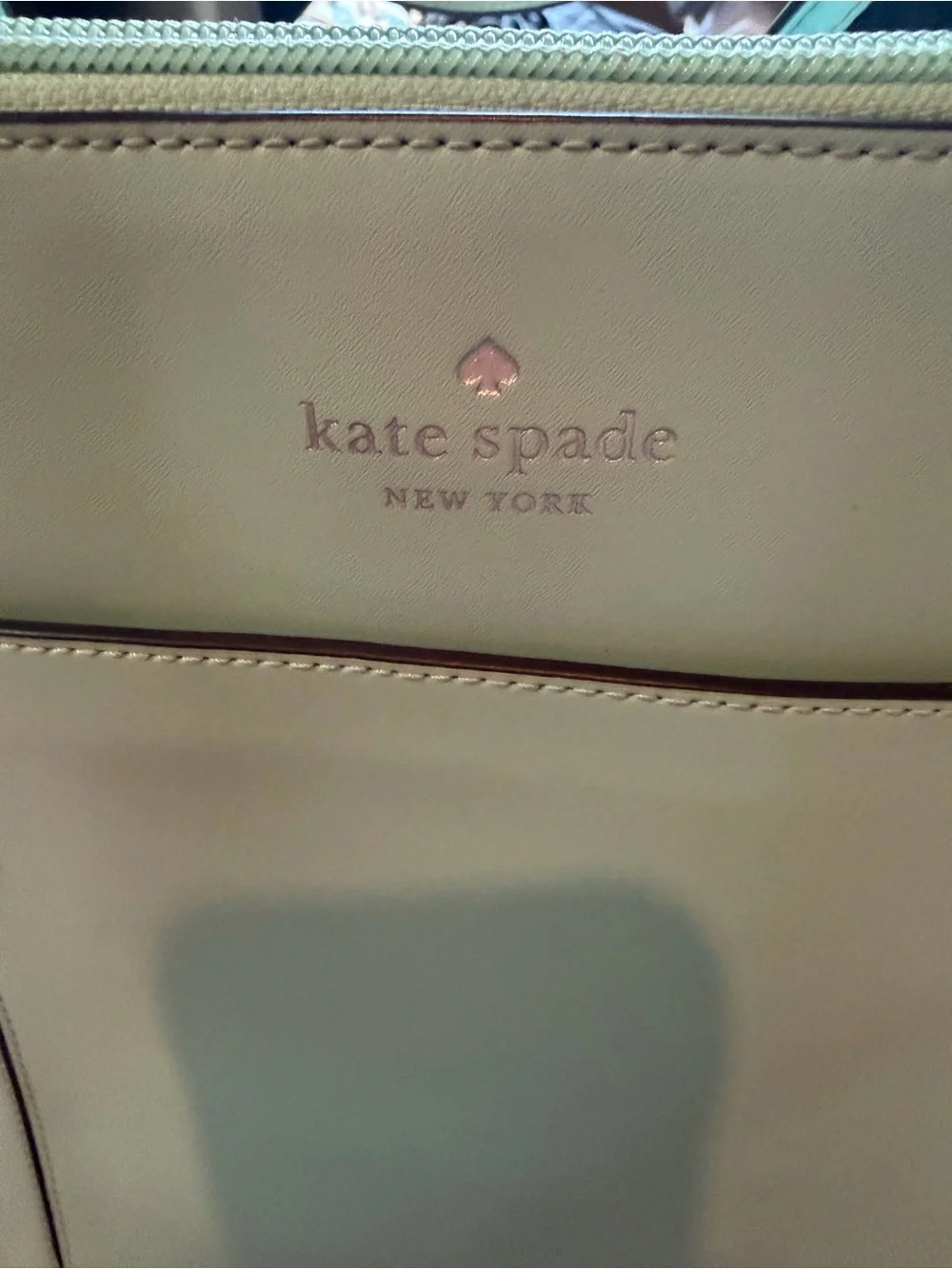 kate spade mint leather tote bag